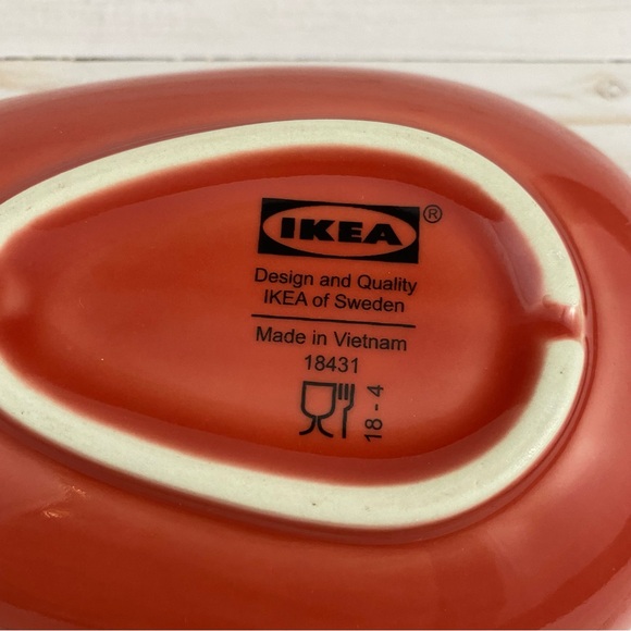 IKEA of Sweden Burnt Orange Candy Nut Dish Bowl Oval Egg Shaped - Picture 4 of 7